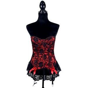 Vtg Y2K/90's Frederick's Of Hollywood Vampire Corest Lingerie Mallgoth Emo Sz M